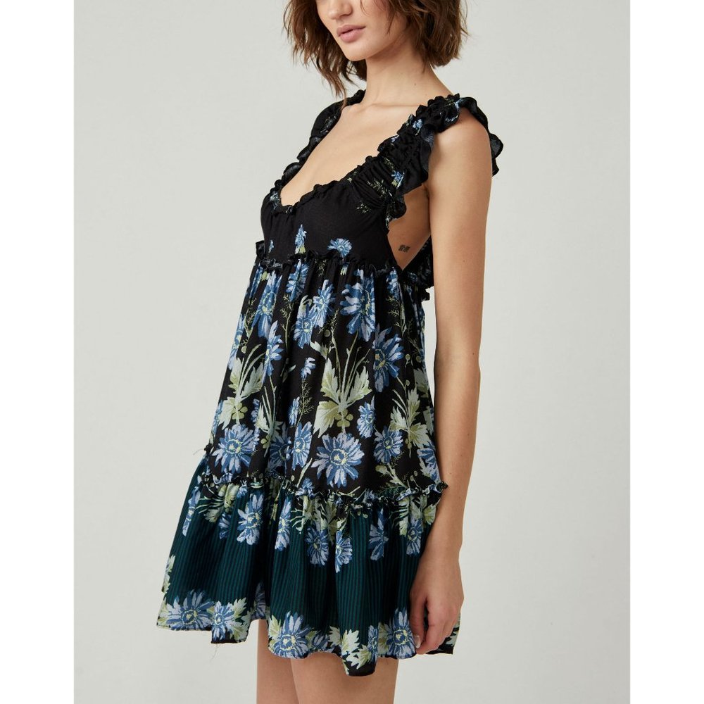 FREE PEOPLE Bali Wild Daisy Slip / Black Combo - Picture 3 of 7